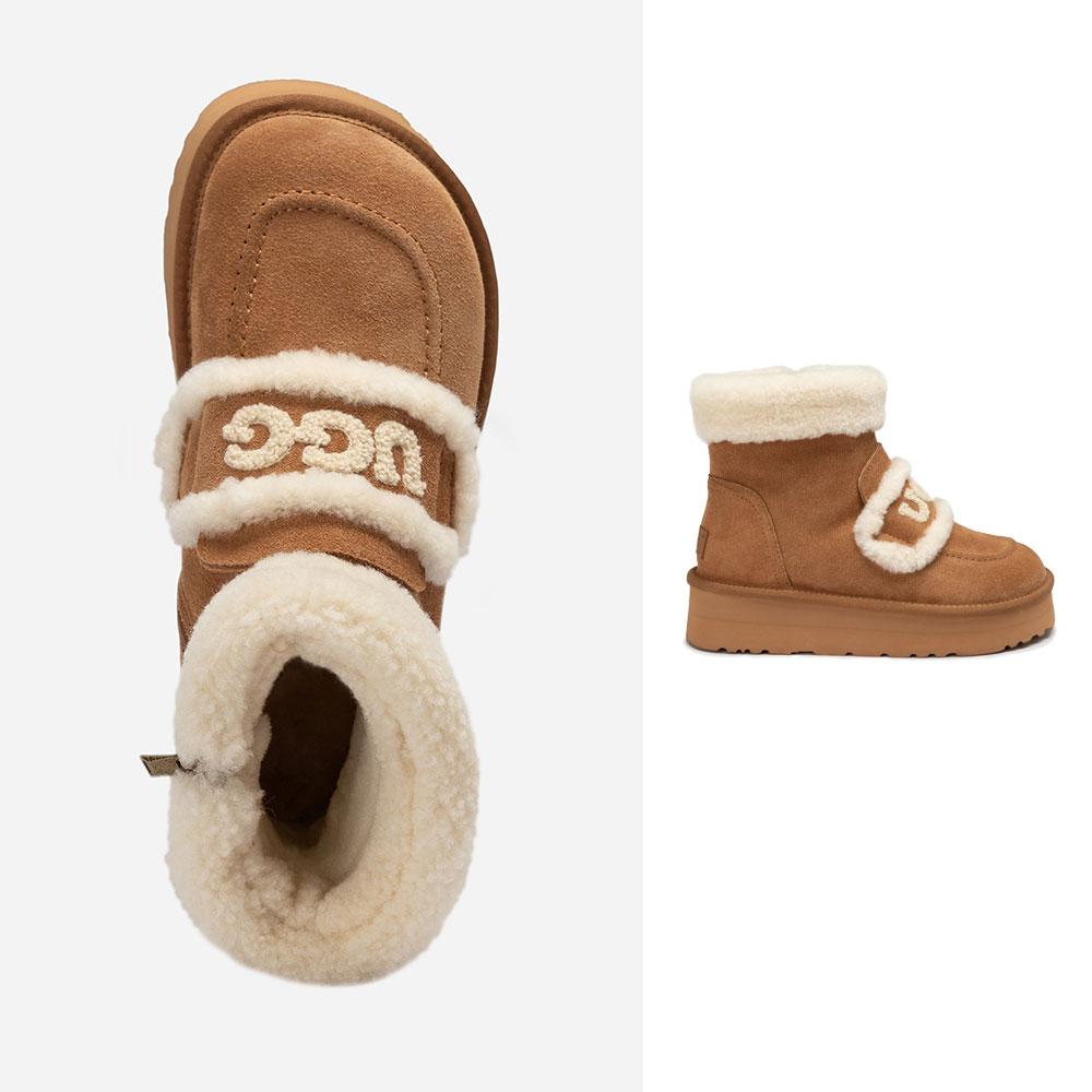 [무료배송] 호주정품 오즈웨어 바이올렛 시어링 지퍼 플랫폼 부츠 (굽5cm) OZWEAR UGG OB990